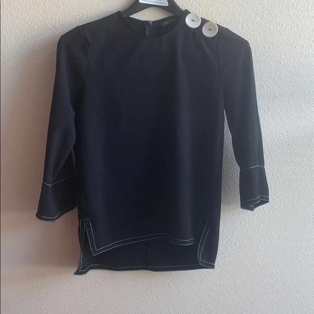 Zara Top Stitched Blouse